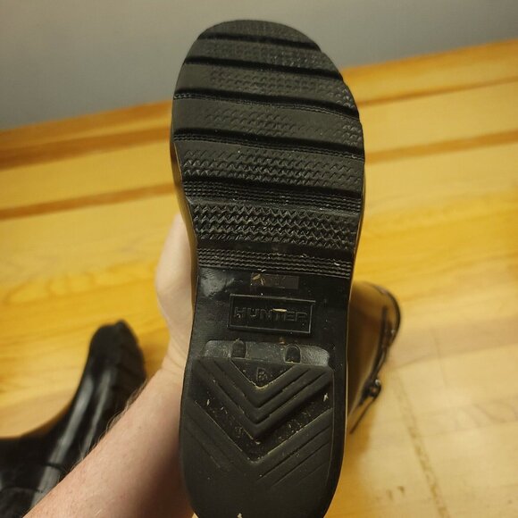 Hunter Original Kids Gloss Rain‎ Boots JFT6000RGL Black Size 5B / 6G Tall Glossy - Picture 7 of 10